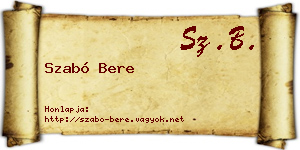 Szabó Bere névjegykártya